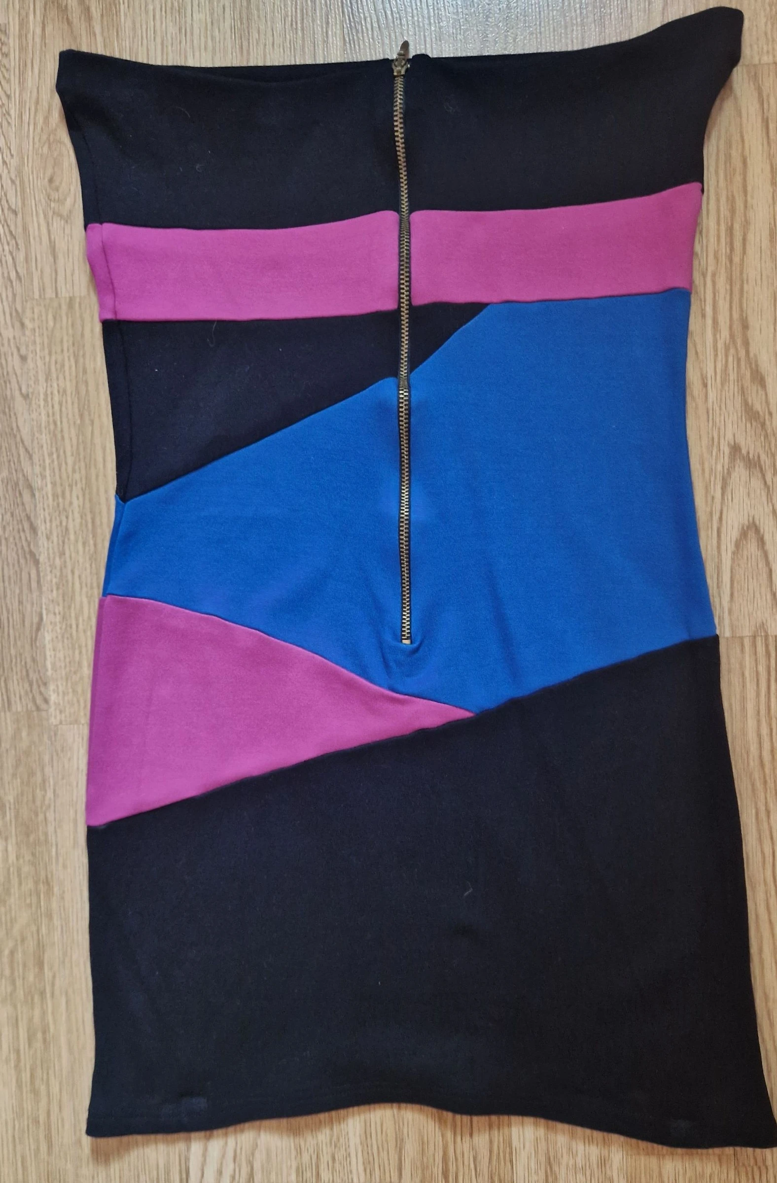Vestido palabra de honor tricolor Blanco talla L – photo 9